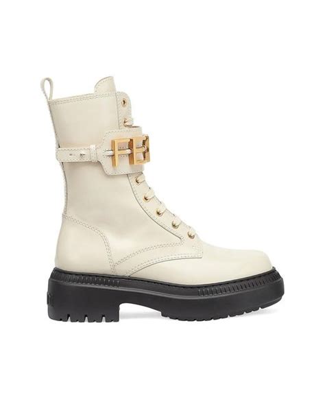 fendi white boots|Fendi combat boots.